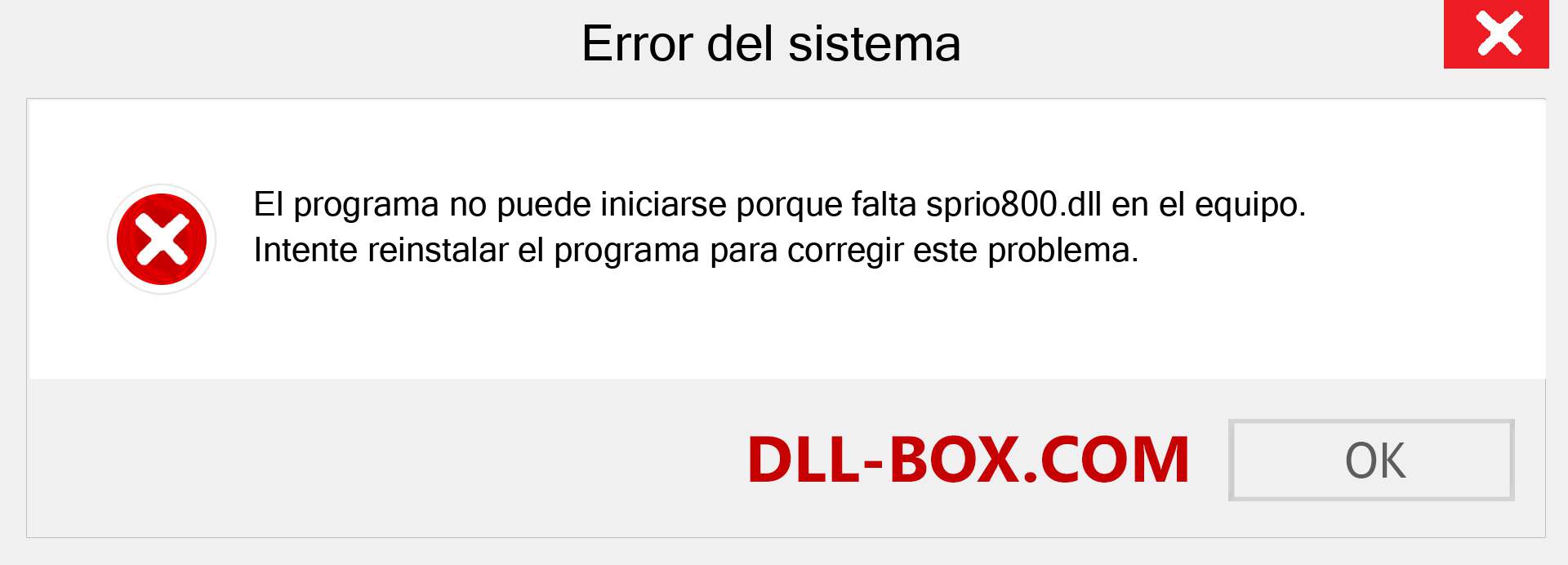 ¿Falta el archivo sprio800.dll ?. Descargar para Windows 7, 8, 10 - Corregir sprio800 dll Missing Error en Windows, fotos, imágenes